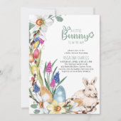 Invitation Un petit Baby shower de jonquilles et de tulipes (Devant)