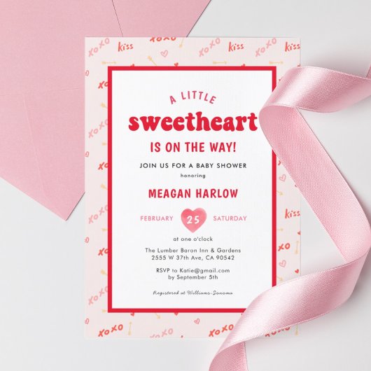 Invitation Un petit Baby shower de la Saint Valentin en