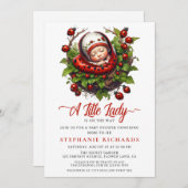 Invitation Un petit Baby shower de Ladybug (Devant / Derrière)