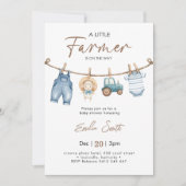 Invitation Un petit Baby shower de linge de bébé fermier (Devant)