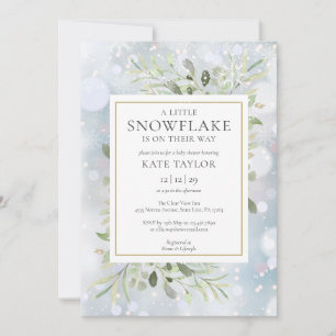 Invitation Un petit Baby shower de neige hivernal