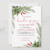 Invitation Un Petit Baby shower De Noël De Joie (Devant)