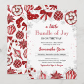 Invitation Un petit Baby shower de Noël de joie (Devant / Derrière)