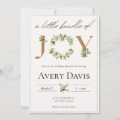 Invitation Un petit Baby shower de Noël de joie (Devant)