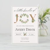 Invitation Un petit Baby shower de Noël de joie (Debout devant)