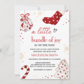 Invitation Un petit Baby shower de Noël de joie (Devant)