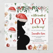 Invitation Un petit Baby shower de Noël de joie (Devant / Derrière)