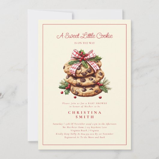 Invitation Un petit Baby shower de Noël sucré (Devant)