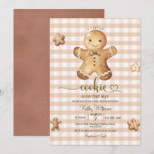 Invitation Un petit Baby shower de pain d'épice d'hiver de bi (Devant / Derrière)