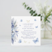 Invitation Un petit Baby shower de papillon (Debout devant)