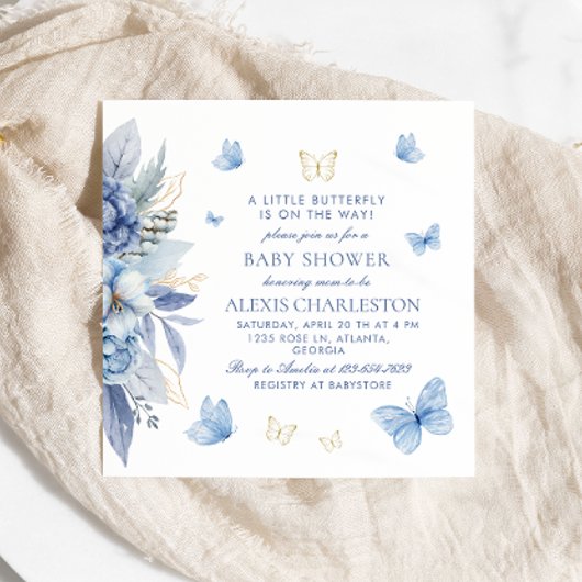 Invitation Un petit Baby shower de papillon