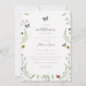 Invitation Un petit Baby shower de papillon Fleur sauvage (Devant)