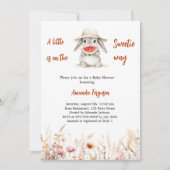 Invitation Un petit Baby shower de pastèque de lapin doux (Devant)