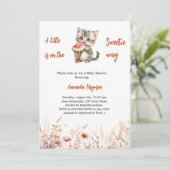 Invitation Un petit Baby shower de pastèque Sweetie cat (Debout devant)