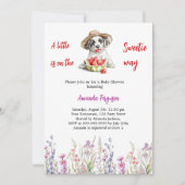 Invitation Un petit Baby shower de pastèque Sweetie chiot (Devant)