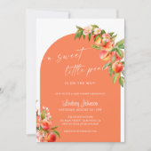 Invitation Un petit Baby shower de pêche doux arche brillante (Devant)