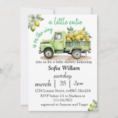 Invitation un petit baby shower de piste de citron (Devant)