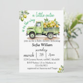Invitation un petit baby shower de piste de citron (Debout devant)