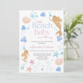 Invitation Un petit Baby shower de plage pour bébés (Debout devant)