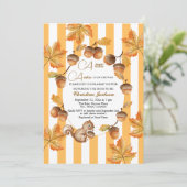 Invitation Un Petit Baby shower De Plaids D'Automne Acorn (Debout devant)