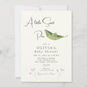 Invitation Un Petit Baby shower De Pois Sucré (Devant)