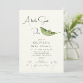 Invitation Un Petit Baby shower De Pois Sucré (Debout devant)