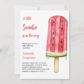 Invitation Un petit Baby shower de pop stick à la pastèque Sw (Devant)