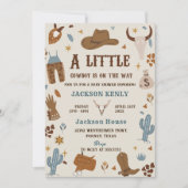 Invitation Un petit Baby shower de rodéo occidental Cowboy (Devant)