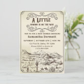 Invitation Un petit Baby shower de rodéo occidental Cowboy (Debout devant)