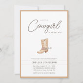 Invitation Un petit Baby shower de rodéo occidental de fille (Devant)