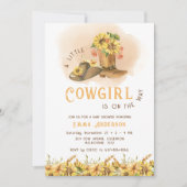 Invitation Un petit Baby shower de rodéo occidental de fille (Devant)