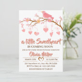 Invitation Un petit Baby shower de Saint-Valentin (Debout devant)