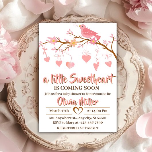 Invitation Un petit Baby shower de Saint-Valentin