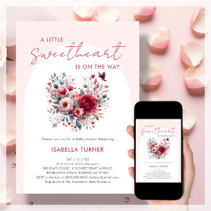 Invitation Un petit Baby shower de Saint-Valentin