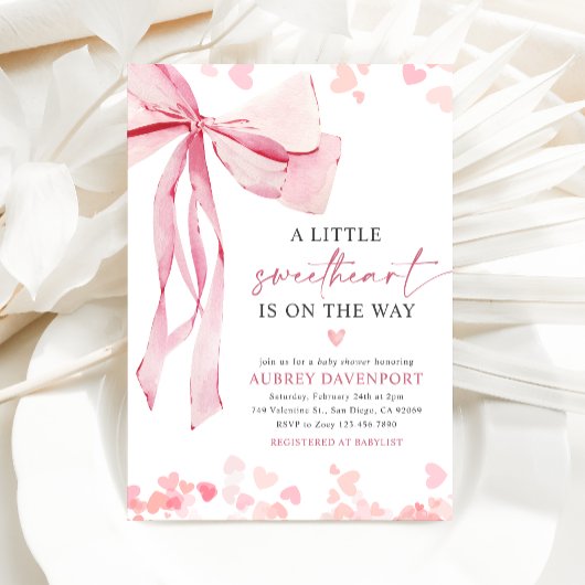 Invitation Un petit Baby shower de Saint Valentin