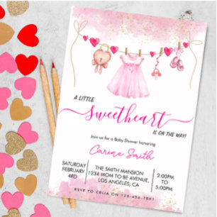 Invitation Un petit Baby shower de Saint Valentin
