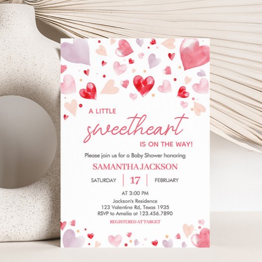 Invitation Un petit Baby shower de Saint-Valentin