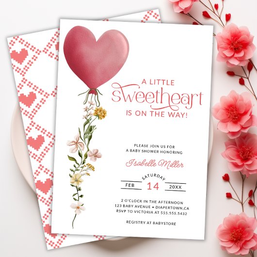 Invitation Un petit Baby shower de Saint-Valentin