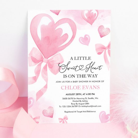 Invitation Un petit Baby shower de Saint-Valentin