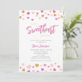 Invitation Un petit Baby shower de Saint-Valentin (Debout devant)