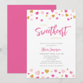 Invitation Un petit Baby shower de Saint-Valentin (Devant / Derrière)