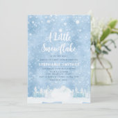 Invitation Un petit Baby shower de Snowflake Sprinking Winter (Debout devant)