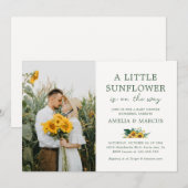 Invitation Un petit Baby shower de tournesol Bouquet Boho (Devant / Derrière)