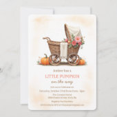 Invitation Un petit Baby shower de transport de bébé Citrouil (Devant)