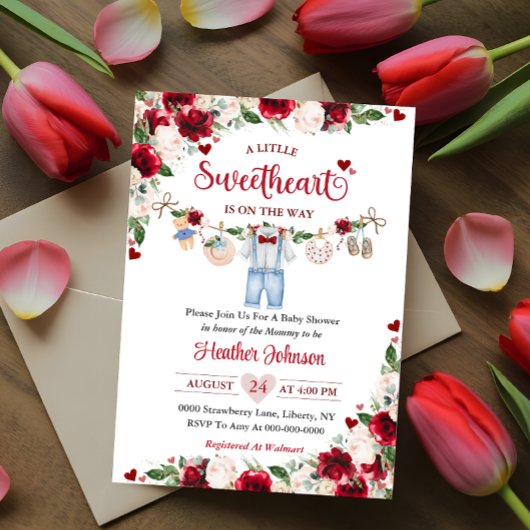 Invitation Un petit Baby shower de Valentine Boy