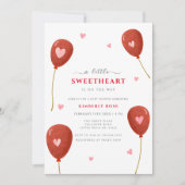 Invitation Un petit Baby shower de Valentines de Balloon (Devant)