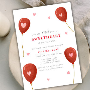 Invitation Un petit Baby shower de Valentines de Balloon