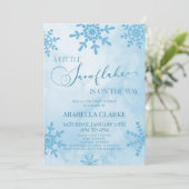 Invitation Un petit Baby shower de Wonderland Winter Flocon d (Debout devant)
