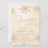 Invitation Un petit Baby shower de Wonderland Winter Flocon d (Devant)