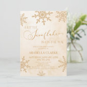 Invitation Un petit Baby shower de Wonderland Winter Flocon d (Debout devant)